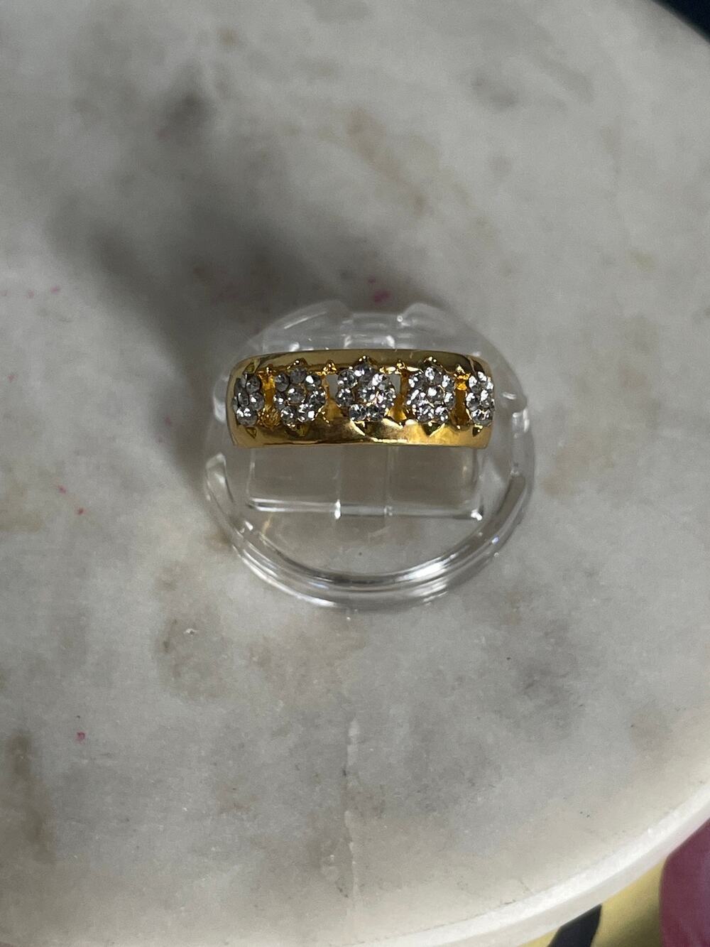 New fashion ring gold tone cz 5.5